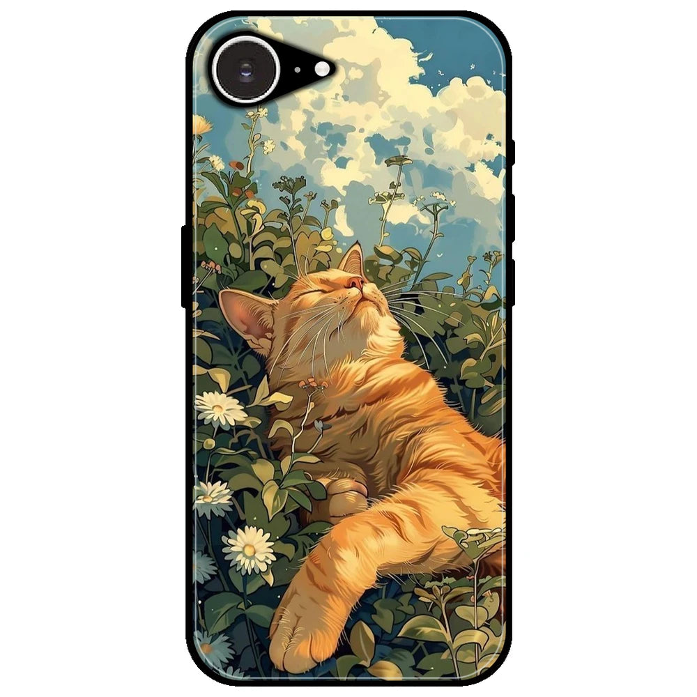 Garfield Sleeping - Glossy Metal Silicone Case for Apple iPhone 16e