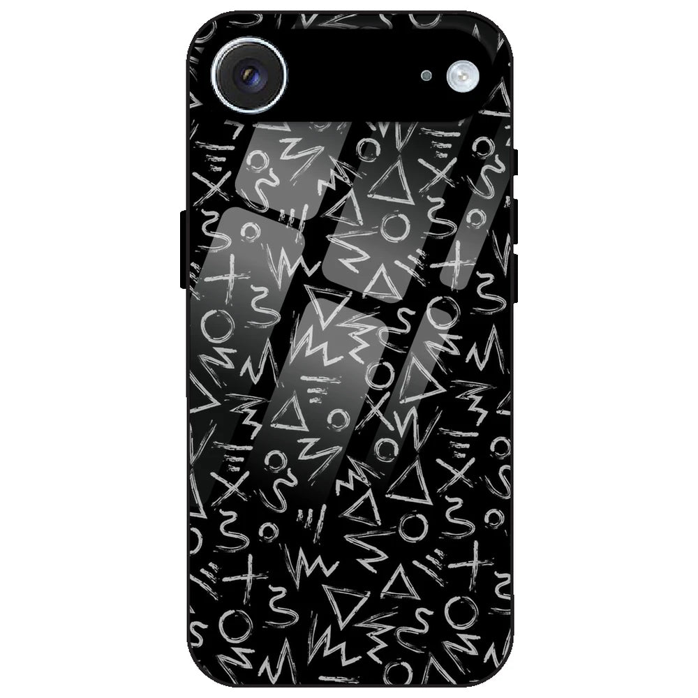 Geometric Black & White Pattern - Glass Case for Apple iPhone Air