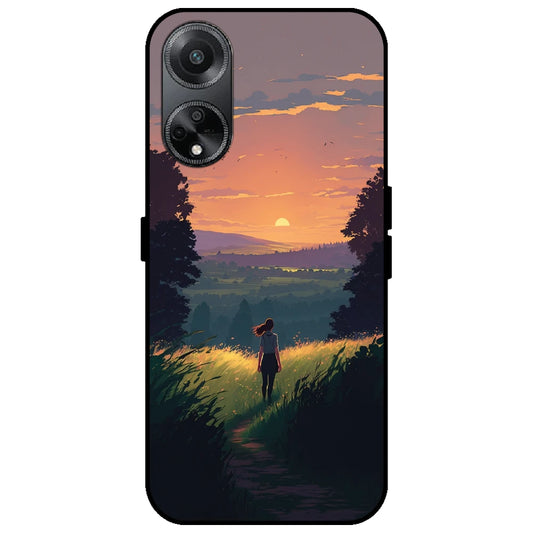 Girl & The Mountains - Glossy Metal Silicone Case for Oppo F23 5G