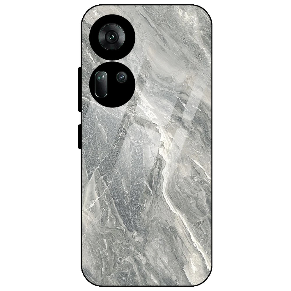 Graphite Grey Marble - Glass Case for Oppo Reno 11