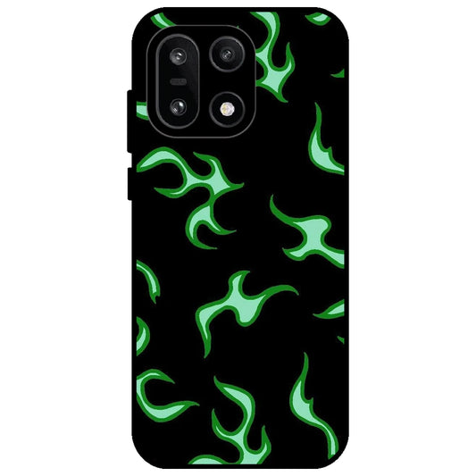 Green Flames - Glossy Metal Silicone Case for OnePlus 15