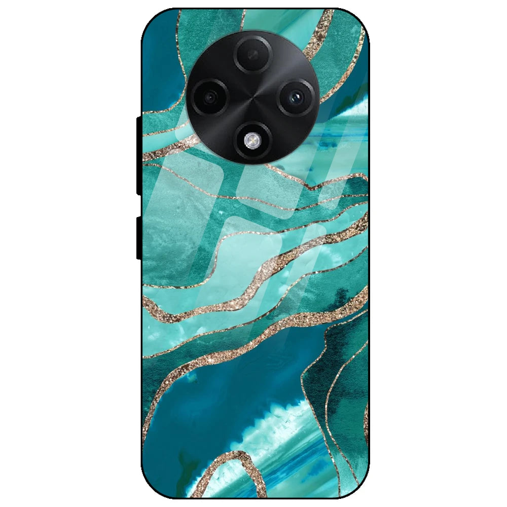 Green Marble - Glass Case for Oppo F27