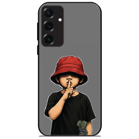 Hush Bucket Hat Kid - Glossy Metal Silicone Case for Samsung Galaxy S25 Plus