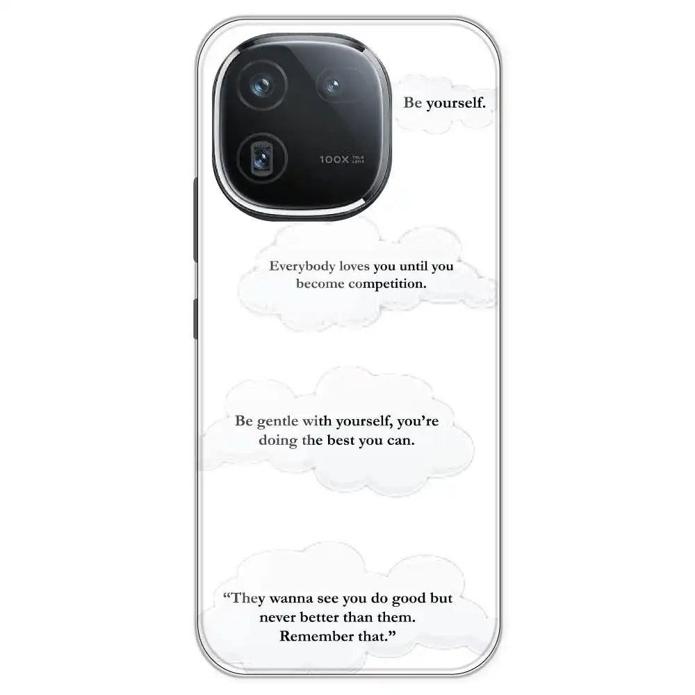 Quotes And Clouds - Clear Printed Silicone Case For iQOO Models