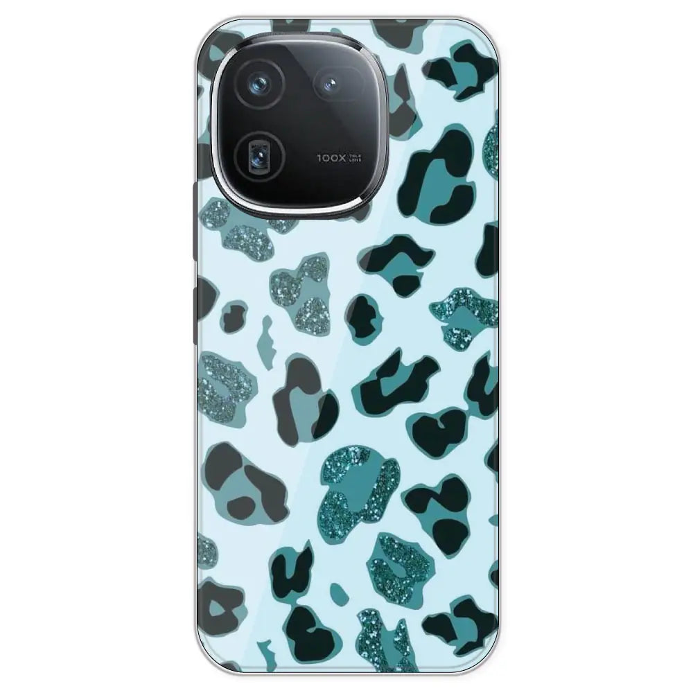 Blue Leopard Glitter Print - Printed Silicone Case For IQOO 12