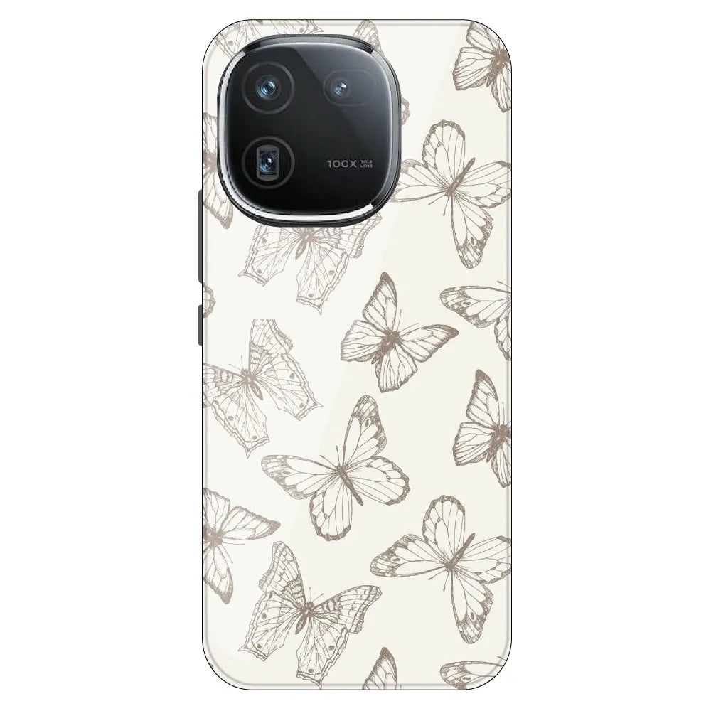 White Butterflies - Printed Silicone Case For IQOO 12
