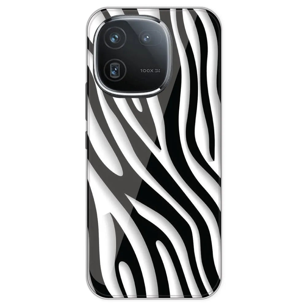 Zebra Print - Clear Printed Silicone Case For IQOO 12