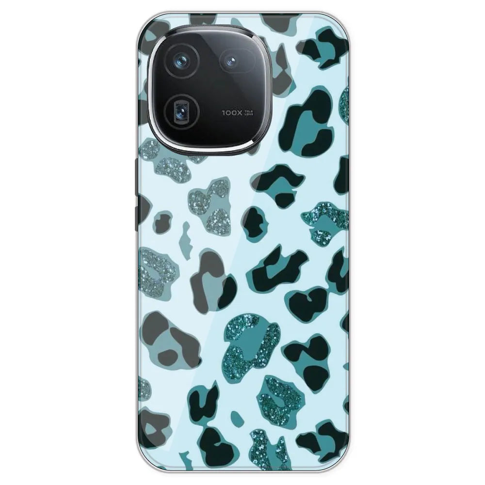 Blue Leopard Glitter Print - Printed Silicone Case For IQOO 12