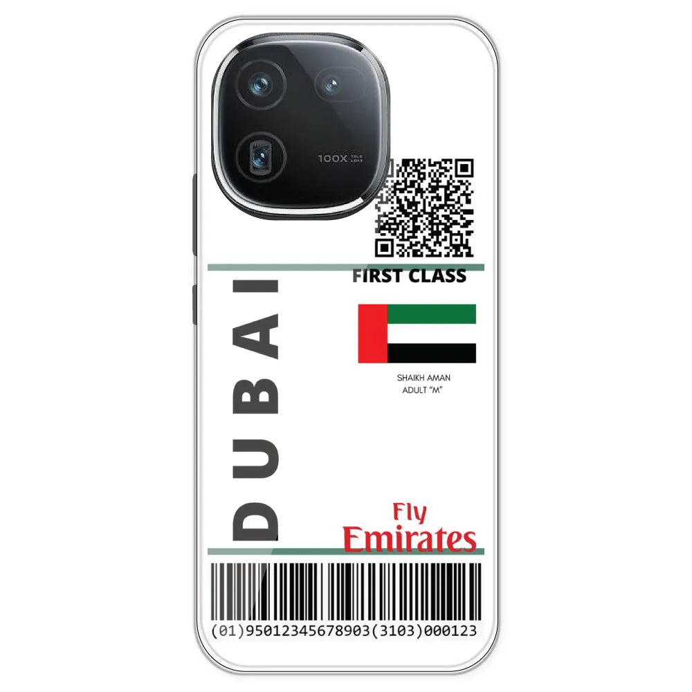 Dubai Ticket - Clear Printed Silicone Case For IQOO 12