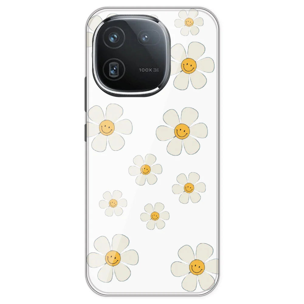 Smile Flowers - Clear Printed Silicone Case For IQOO 12