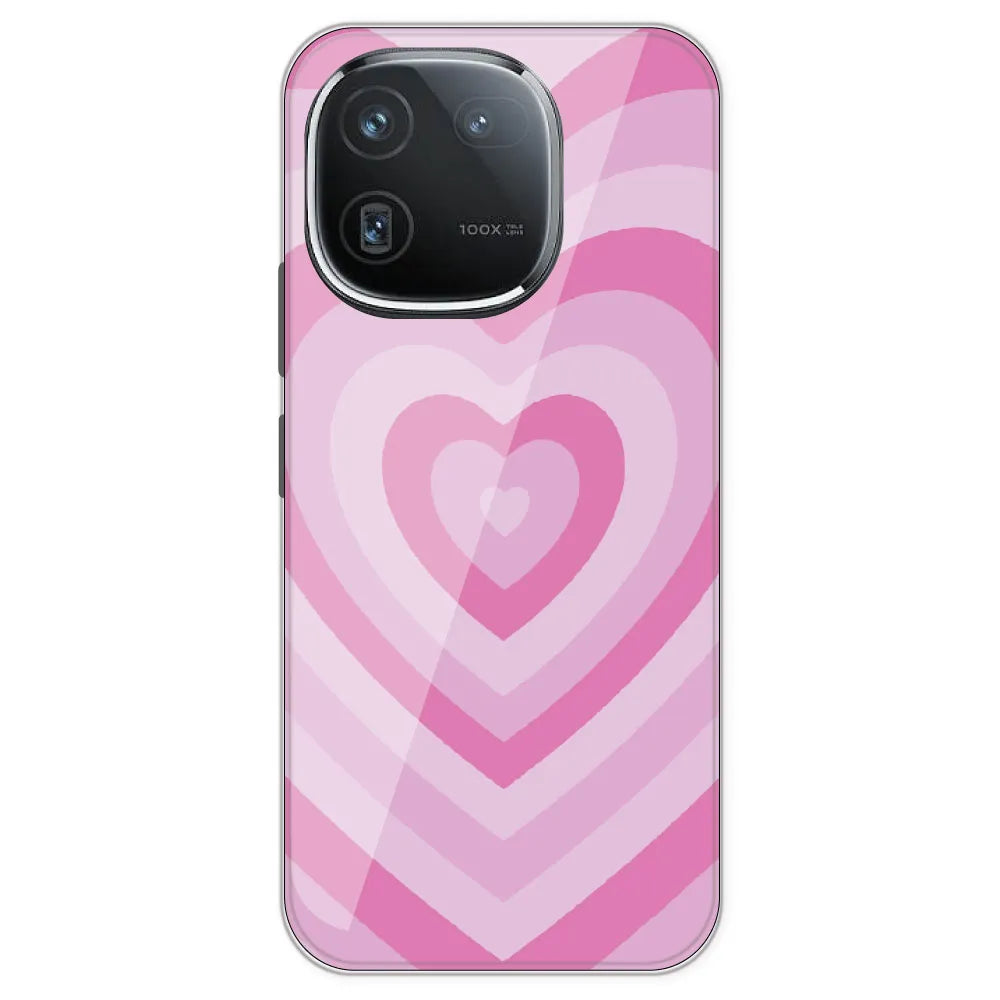 Pink Hearts - Printed Silicone Case For IQOO 12