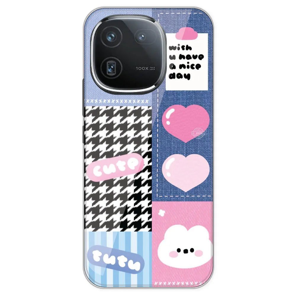 Cute Pink Bear Collage - Printed Silicone Case For IQOO 12