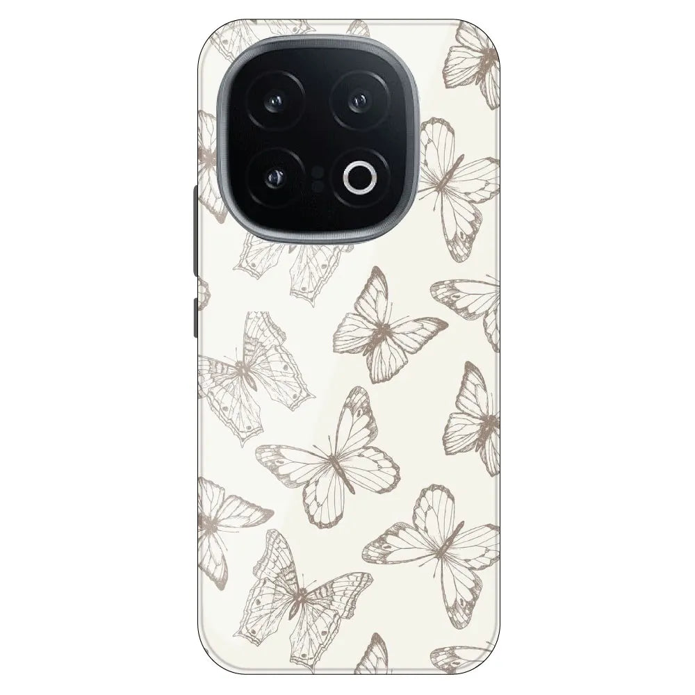White Butterflies - Printed Silicone Case For IQOO 13