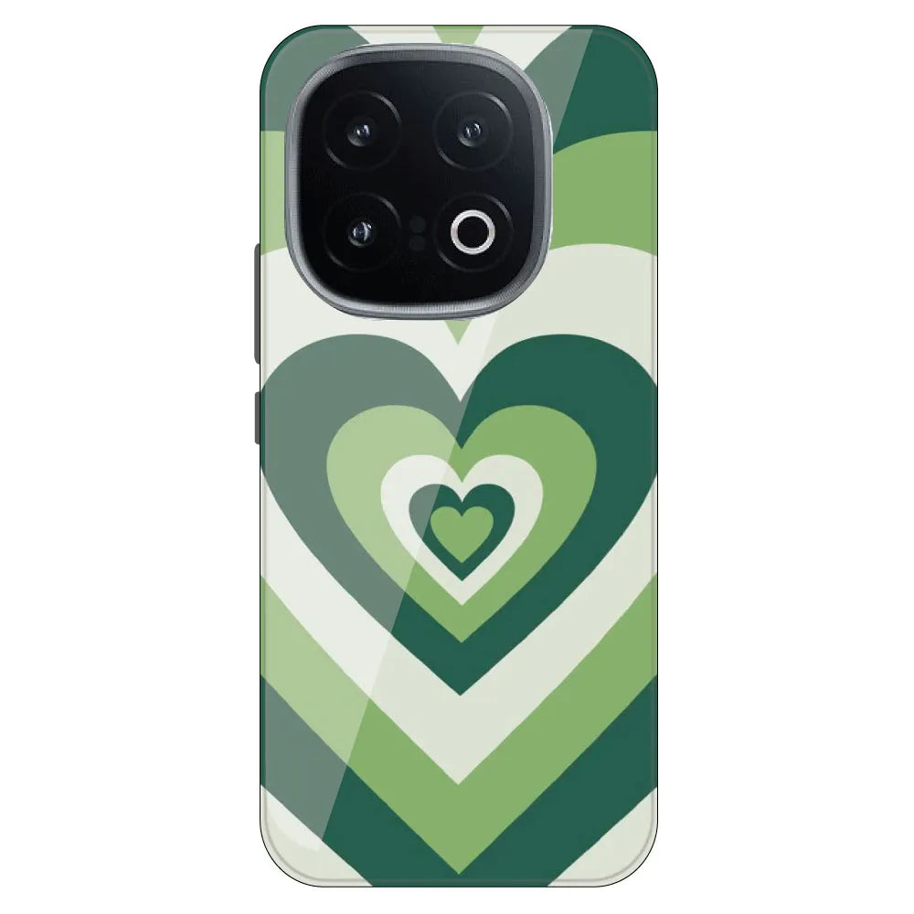 Dark Green Hearts - Printed Silicone Case For IQOO 13