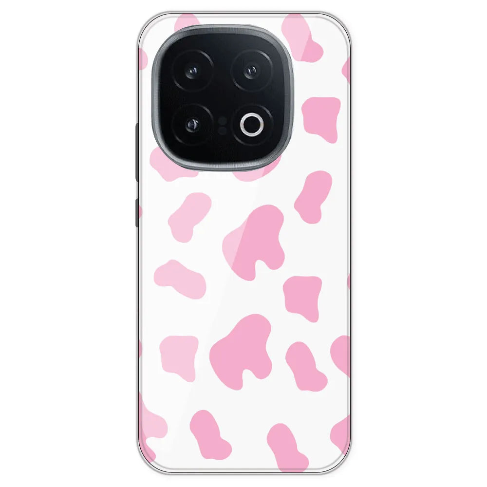 Pink Cow Print - Clear Printed Silicone Case For IQOO 13