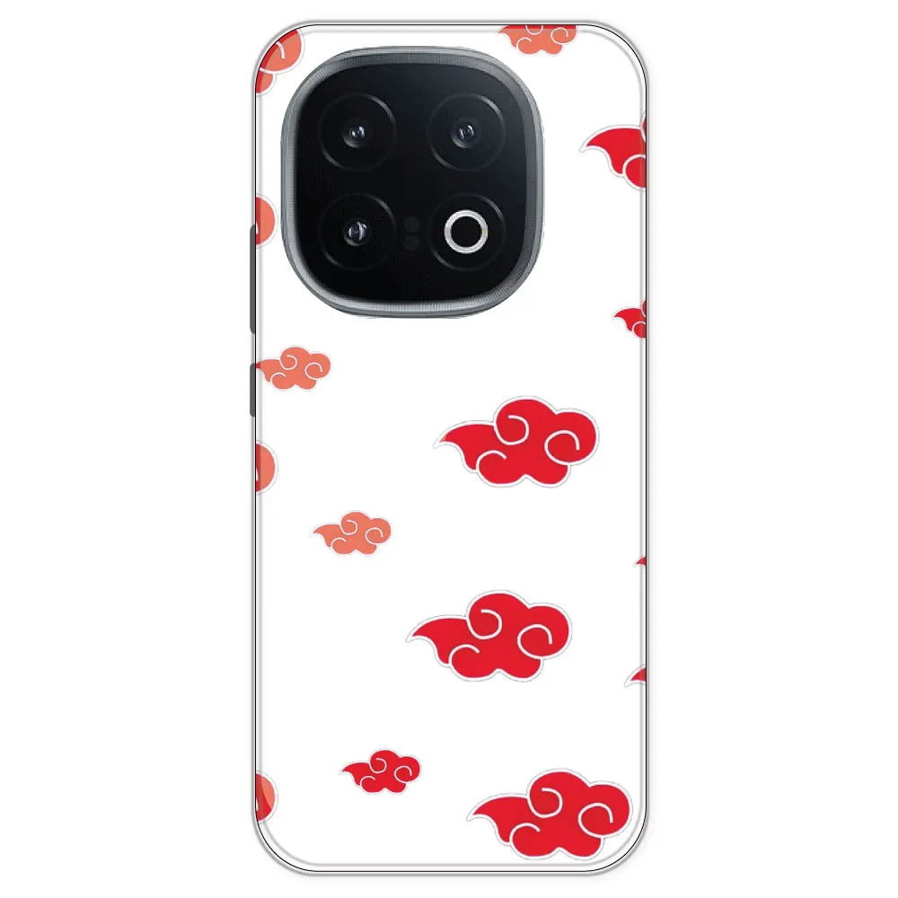 Red Clouds - Clear Printed Silicone Case For IQOO 13