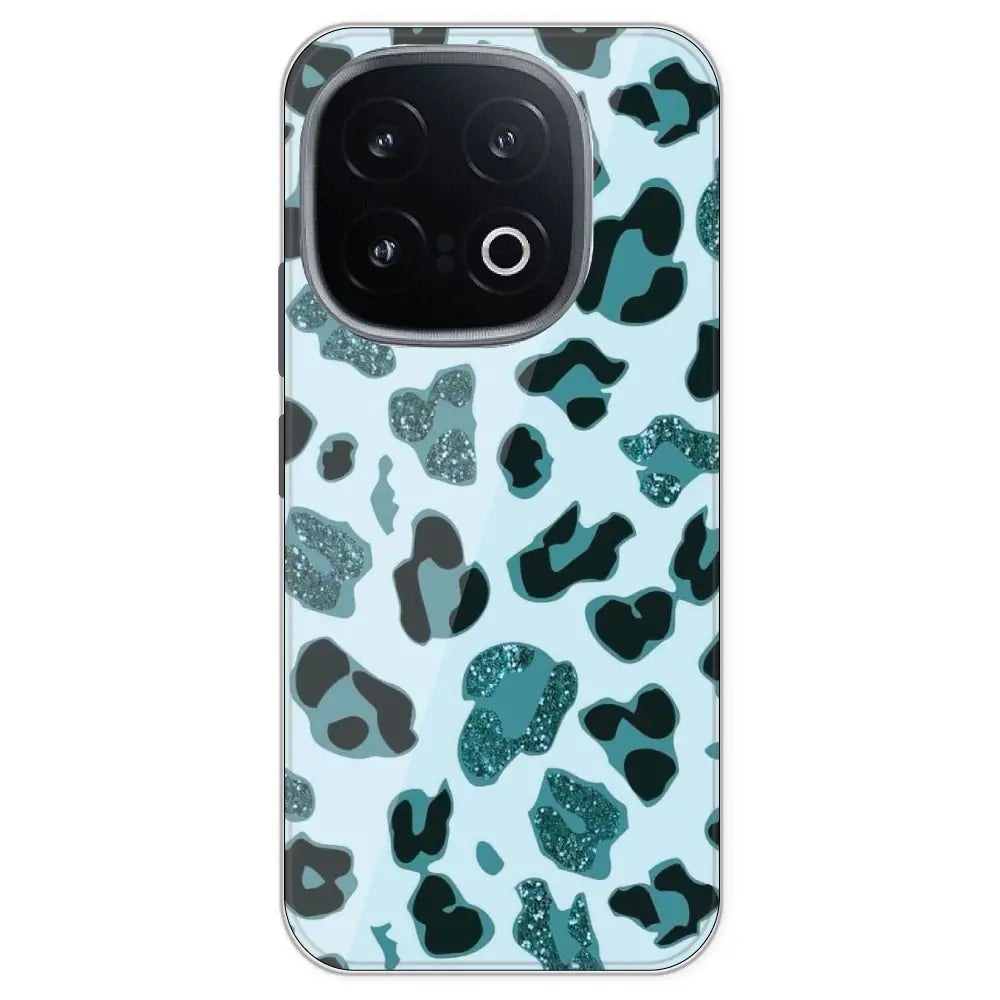 Blue Leopard Glitter Print - Printed Silicone Case For IQOO 13