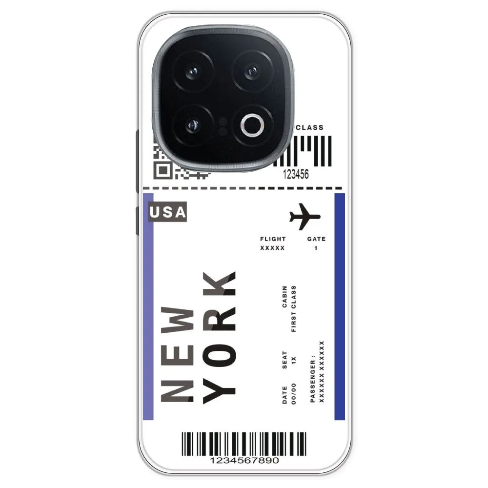 New York Ticket - Clear Printed Silicone Case For IQOO 13