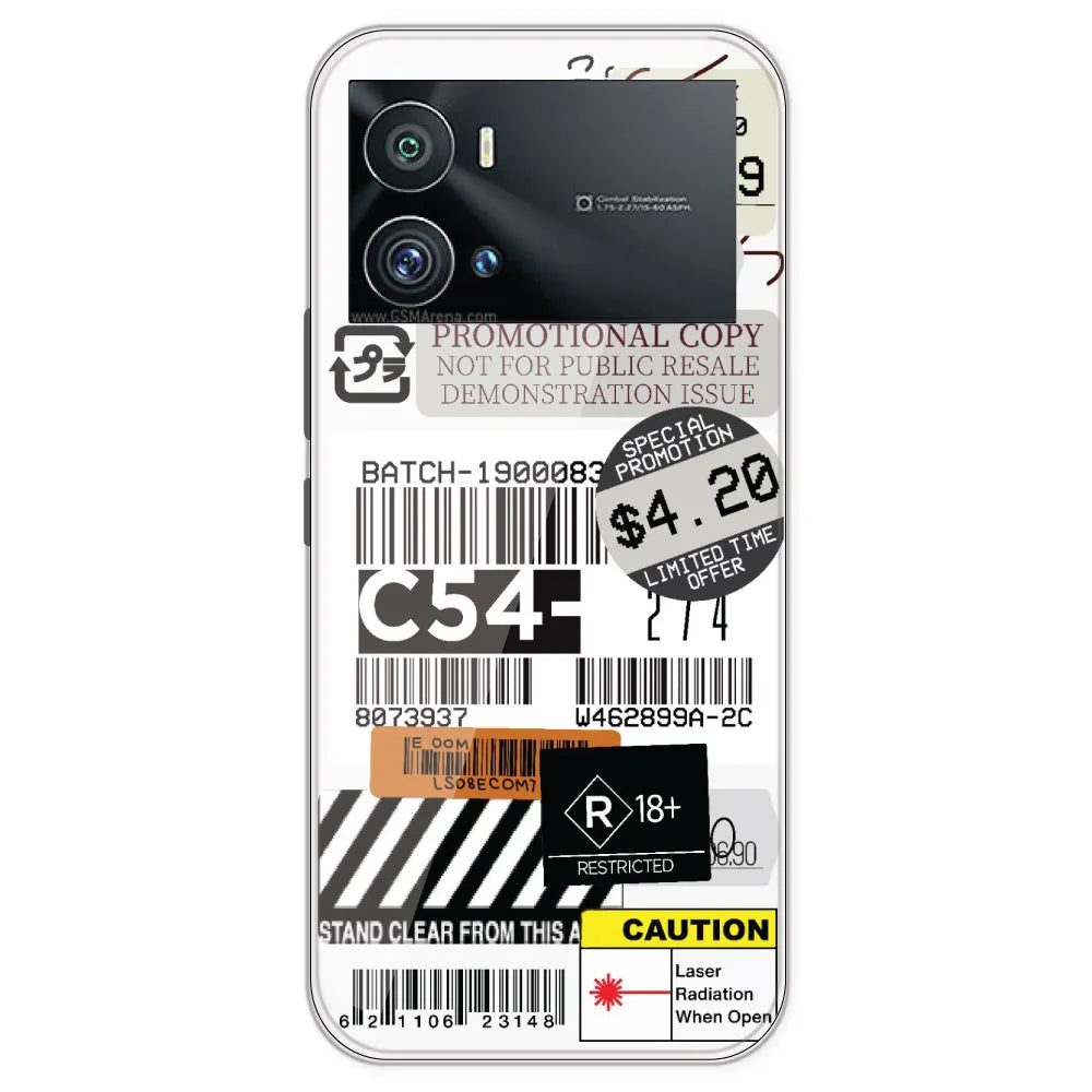 Labels - Clear Printed Silicone Case For IQOO 9 Pro