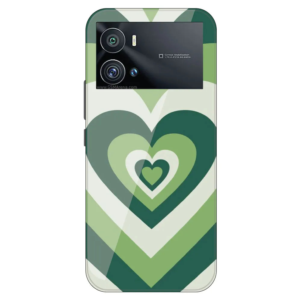Dark Green Hearts - Printed Silicone Case For IQOO 9 Pro