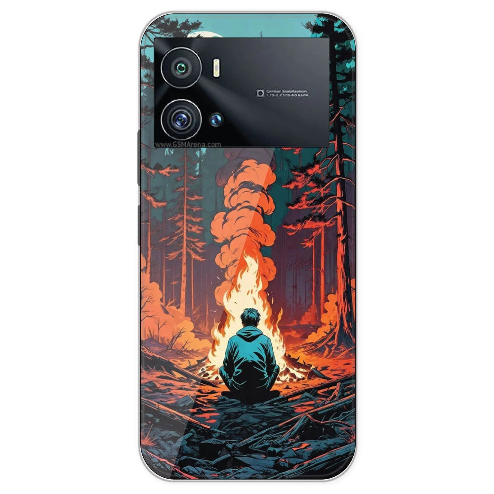 Boy With Camp Fire - Printed Silicone Case For IQOO 9 Pro