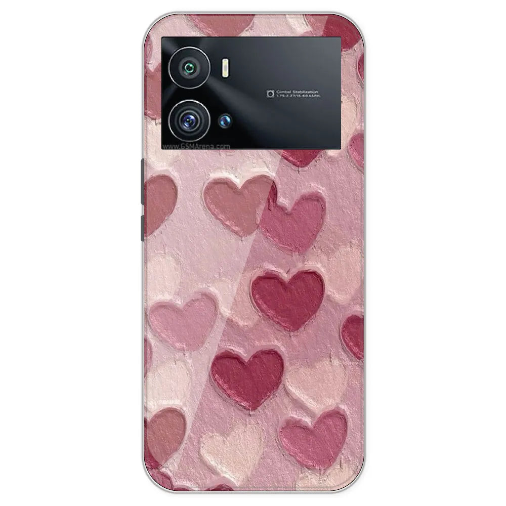 Pastel Hearts - Printed Silicone Case For IQOO 9 Pro