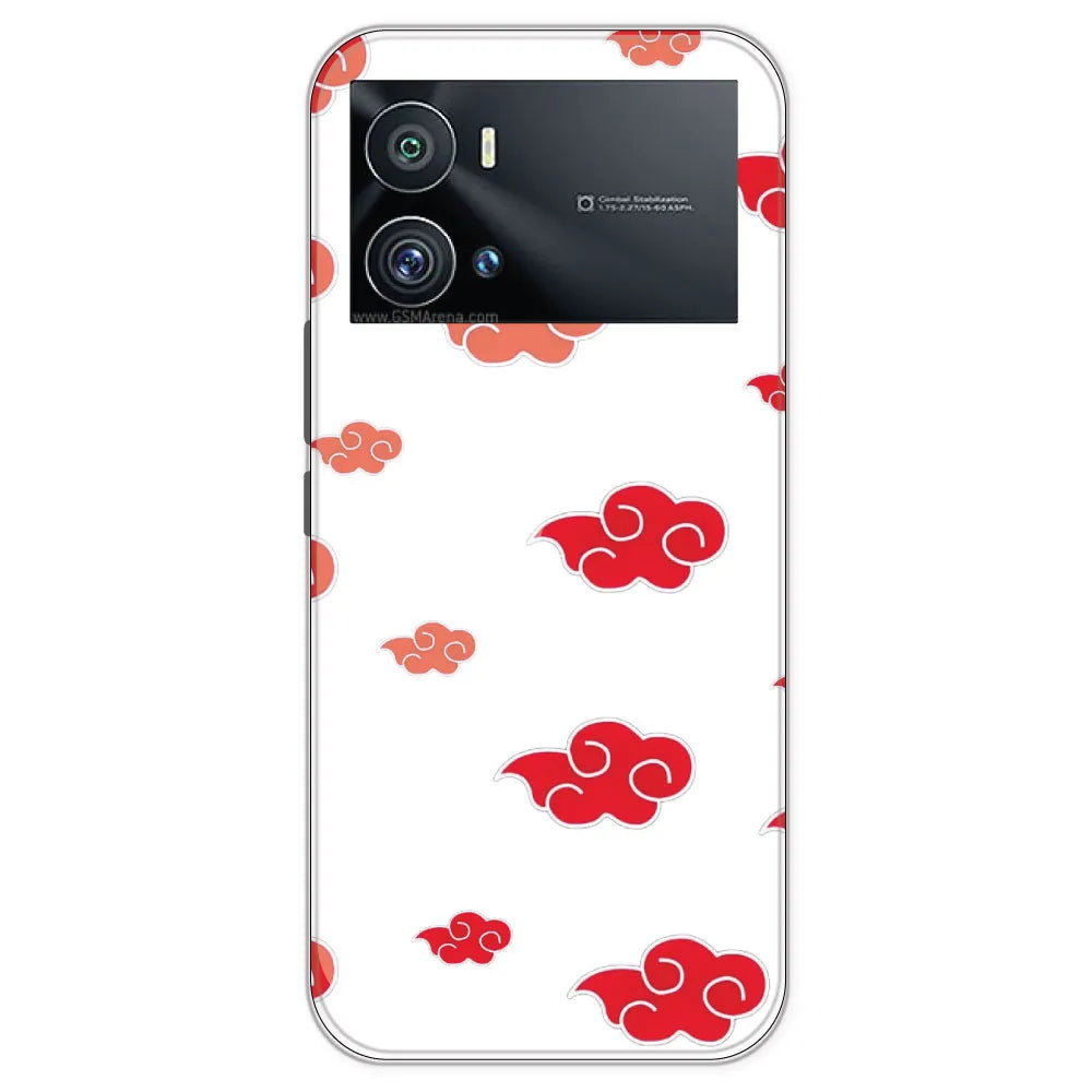 Red Clouds - Clear Printed Silicone Case For IQOO 9 Pro