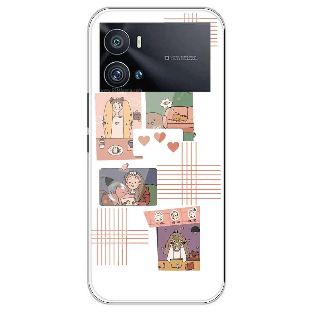 Cute Girl - Clear Printed Silicone Case For IQOO 9 Pro