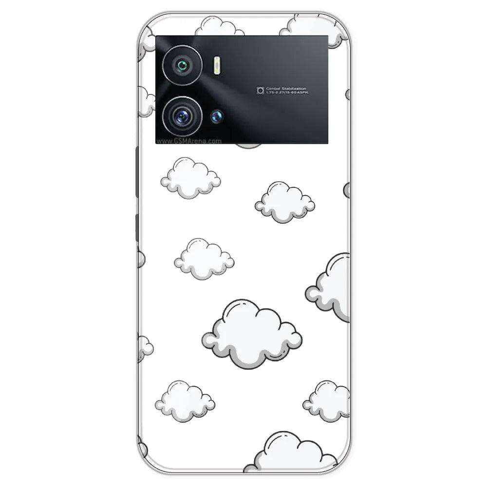 Clouds - Clear Printed Silicone Case For IQOO 9 Pro