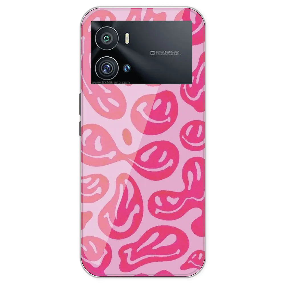 Pink Smilies - Printed Silicone Case For IQOO 9 Pro