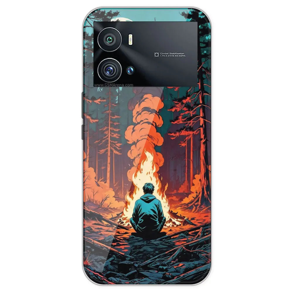 Boy With Camp Fire - Printed Silicone Case For IQOO 9 Pro