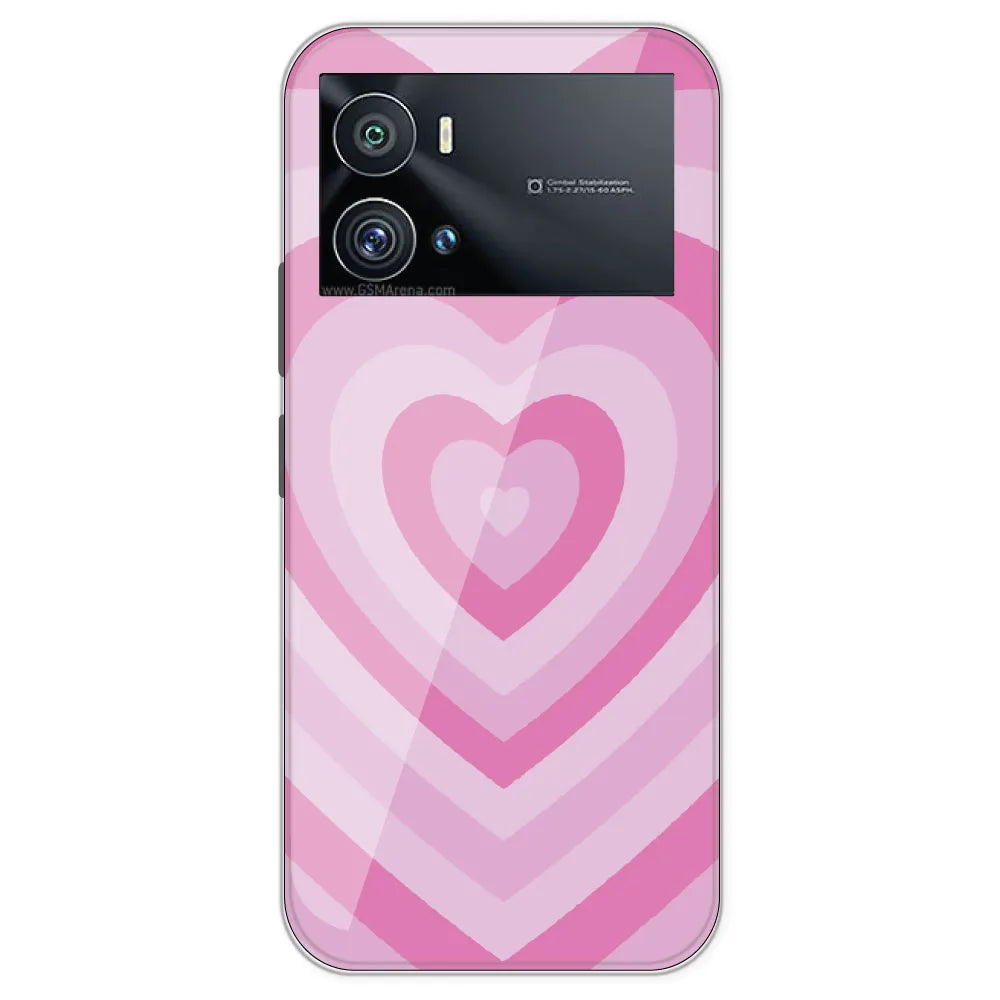 Pink Hearts - Printed Silicone Case For IQOO 9 Pro