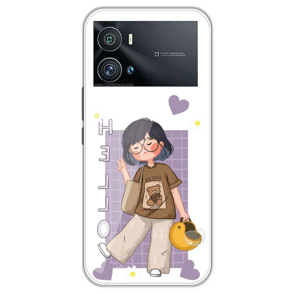 Introvert Girl - Clear Printed Silicone Case For IQOO9 Pro