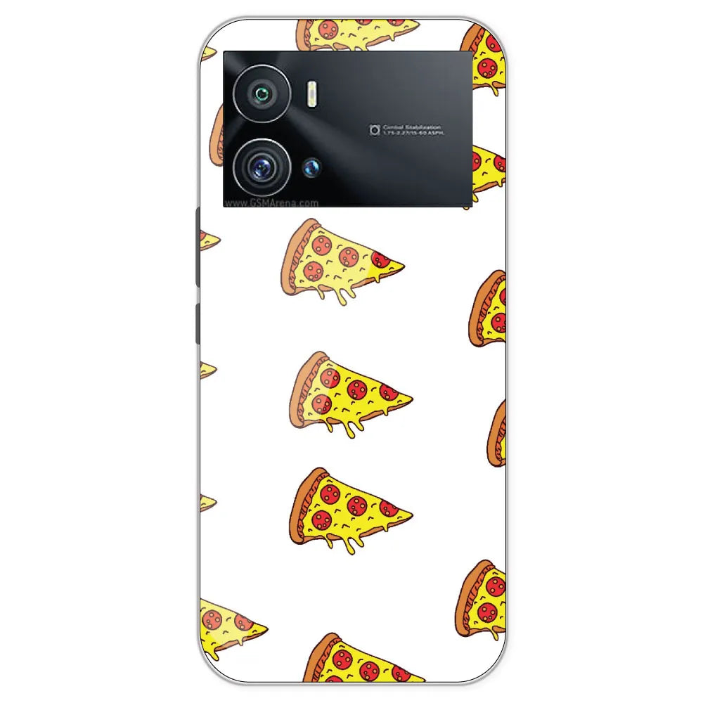 Pizza - Clear Printed Silicone Case For IQOO 9 Pro