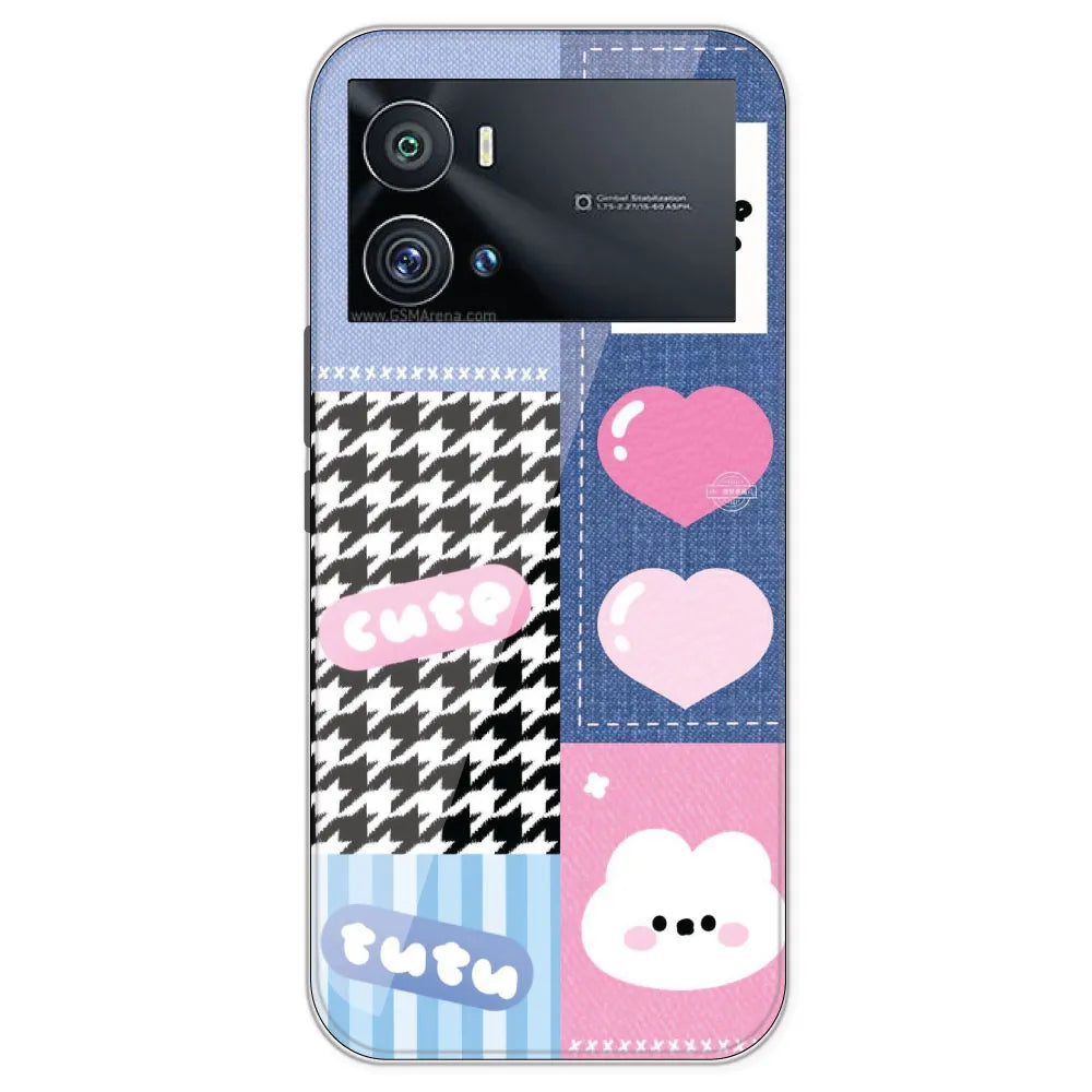 Cute Pink Bear Collage - Printed Silicone Case For IQOO 9 Pro