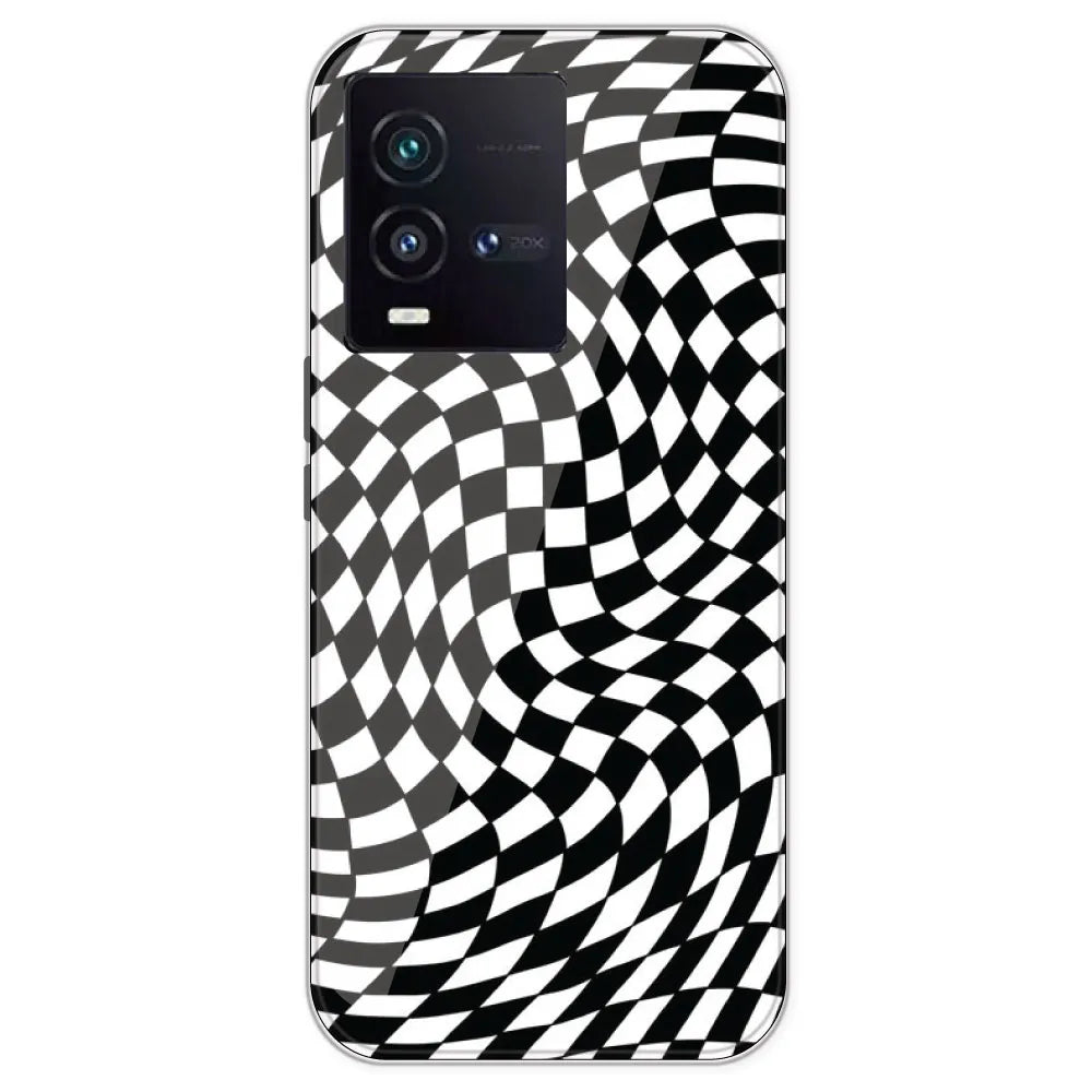 Checks - Printed Silicone Case For IQOO 9SE