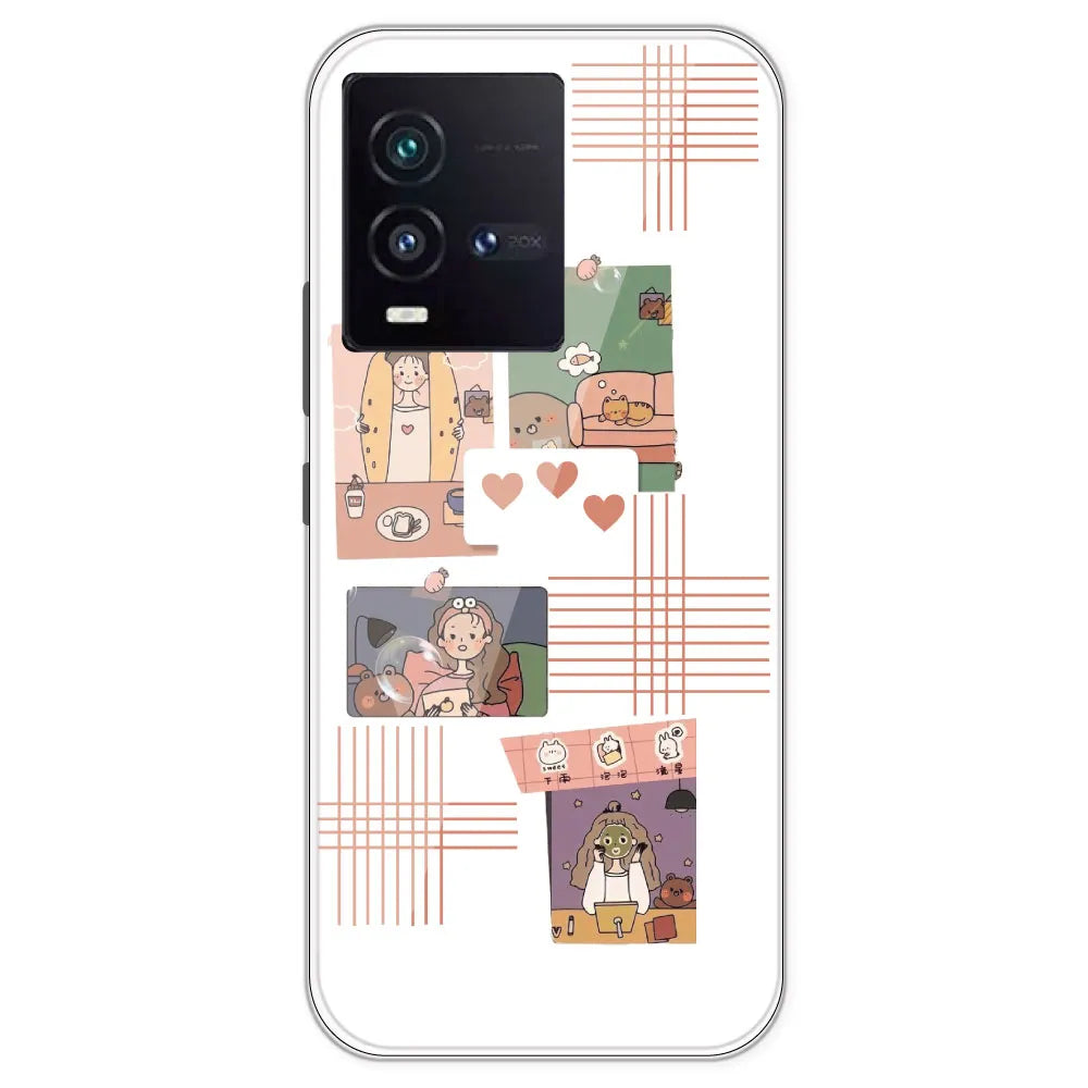 Cute Girl - Clear Printed Silicone Case For IQOO 9SE
