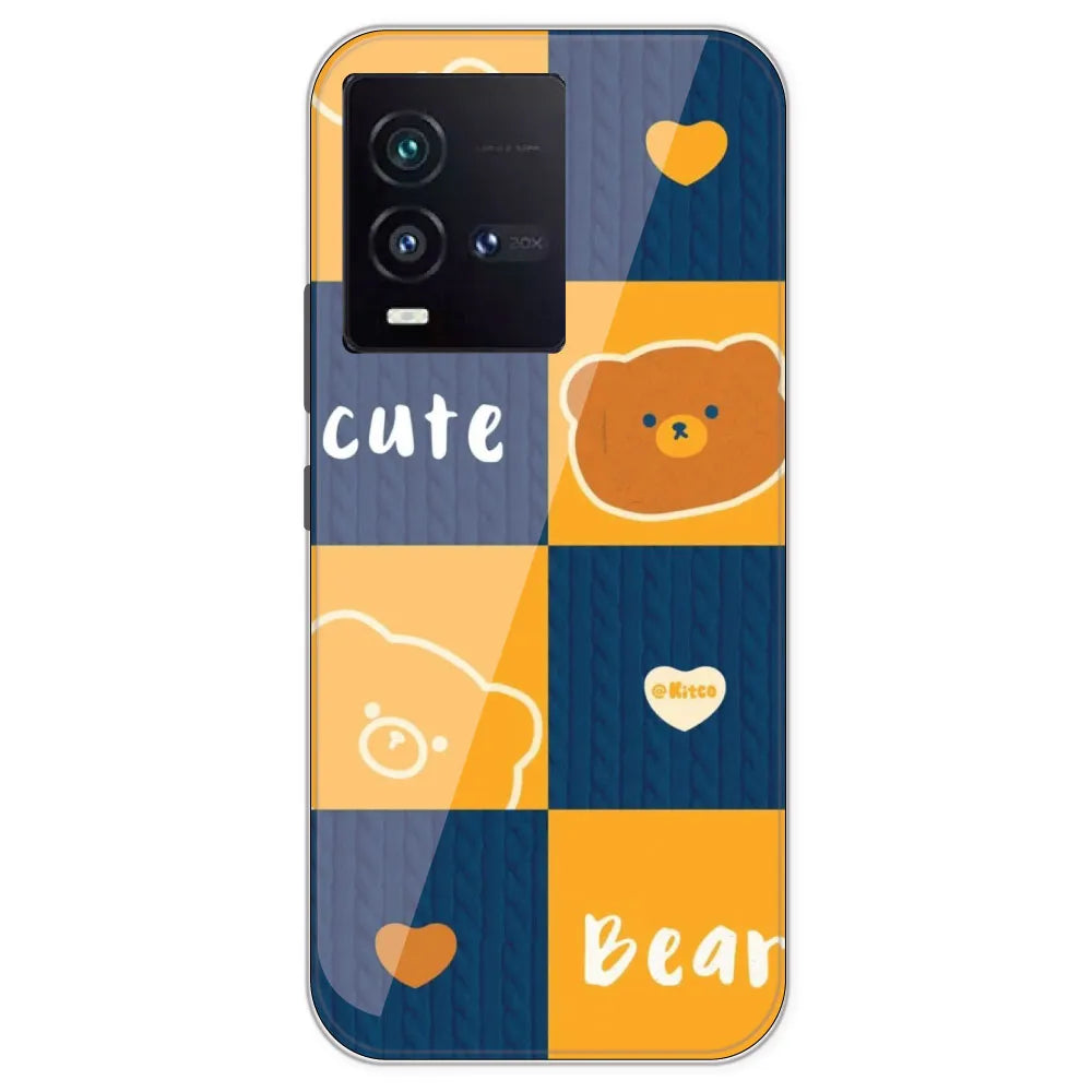 Cute Bear Collage - Printed Silicone Case For IQOO 9SE