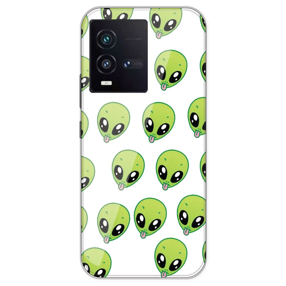 Alien - Clear Printed Silicone Case For IQOO 9SE