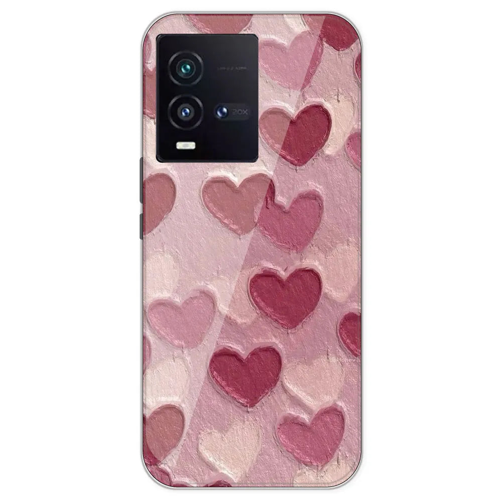 Pastel Hearts - Printed Silicone Case For IQOO 9SE