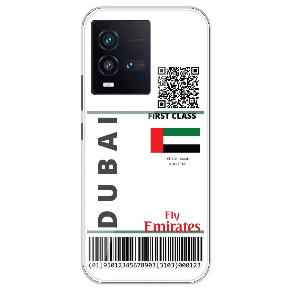 Dubai Ticket - Clear Printed Silicone Case For IQOO 9SE