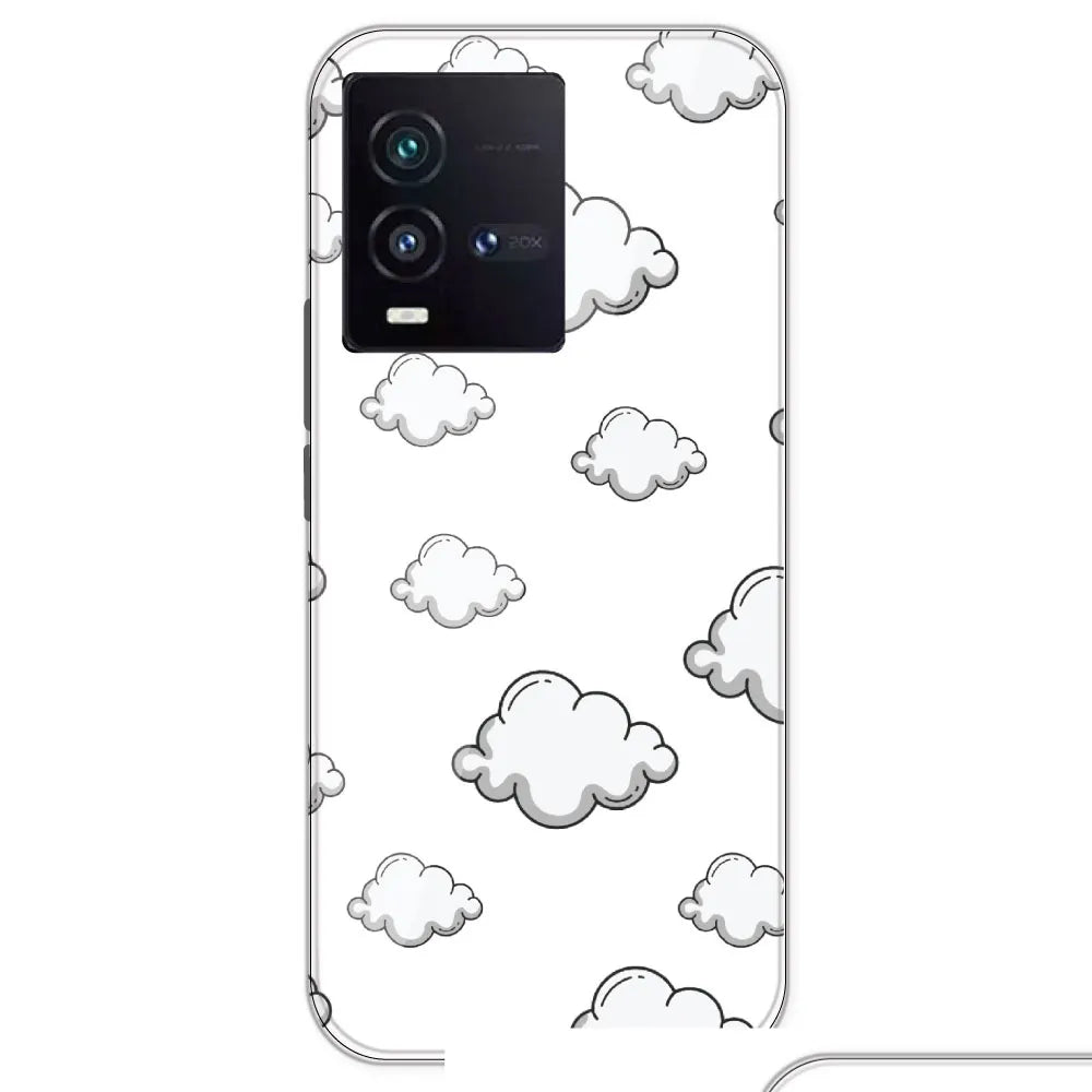 Clouds - Clear Printed Silicone Case For IQOO 9SE