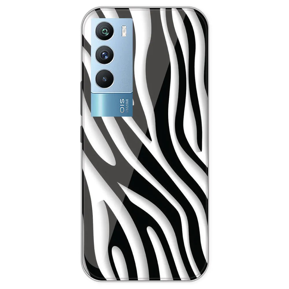 Zebra Print - Clear Printed Silicone Case For IQOO 9T