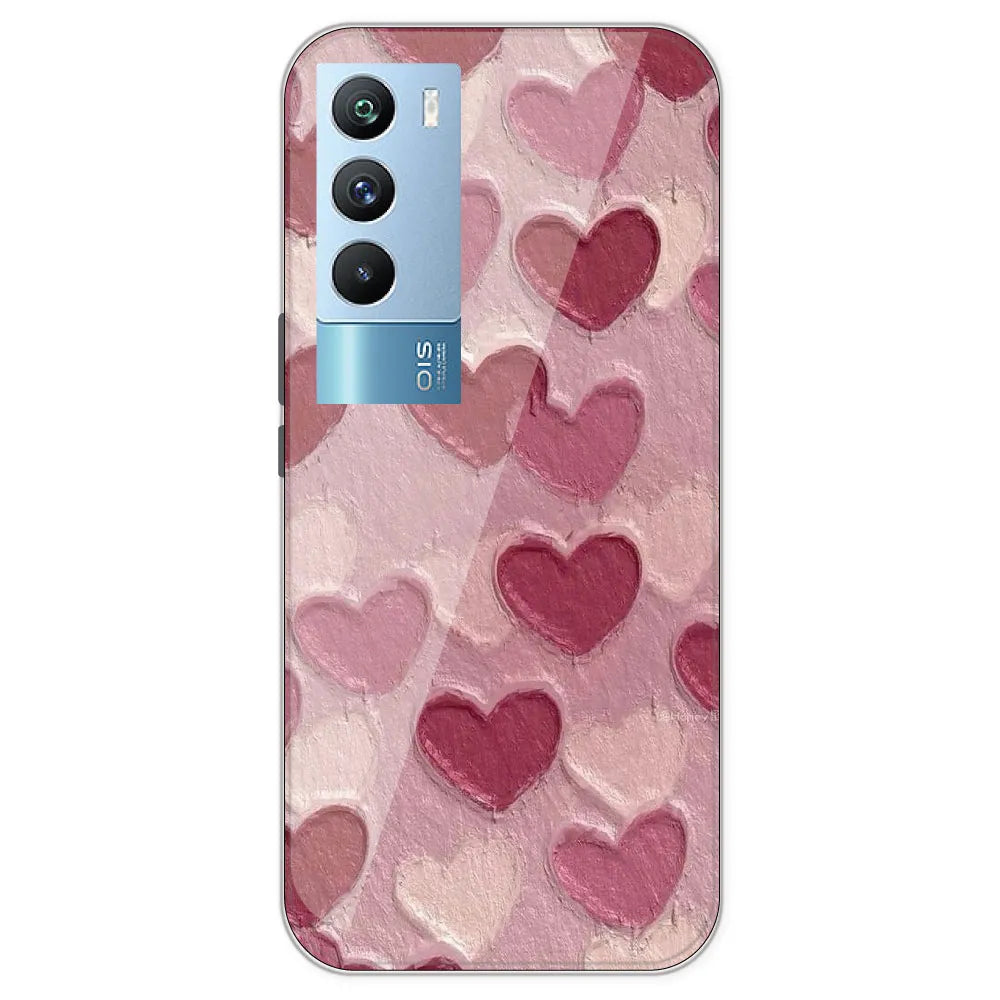 Pastel Hearts - Printed Silicone Case For IQOO 9T