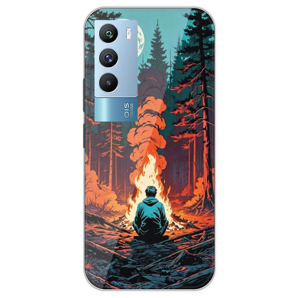 Boy With Camp Fire - Printed Silicone Case For IQOO 9T