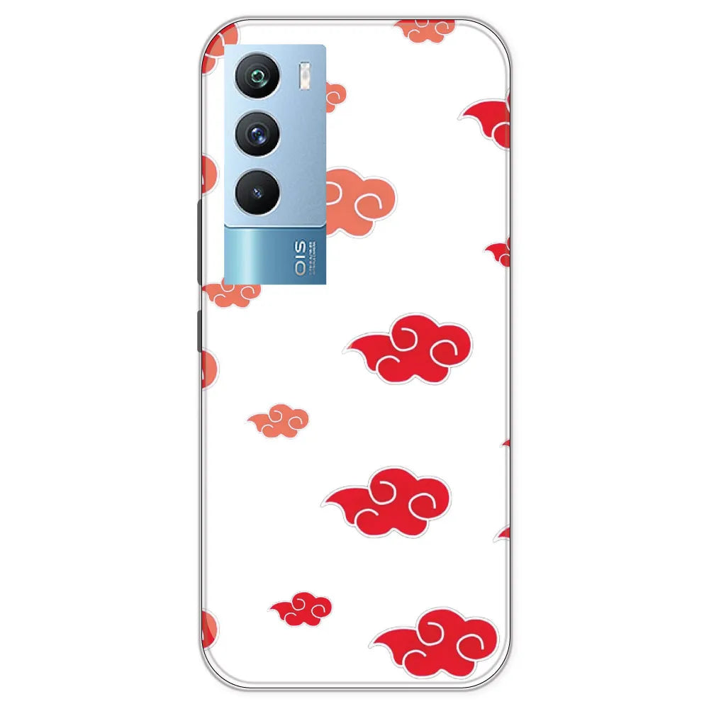 Red Clouds - Clear Printed Silicone Case For IQOO 9T