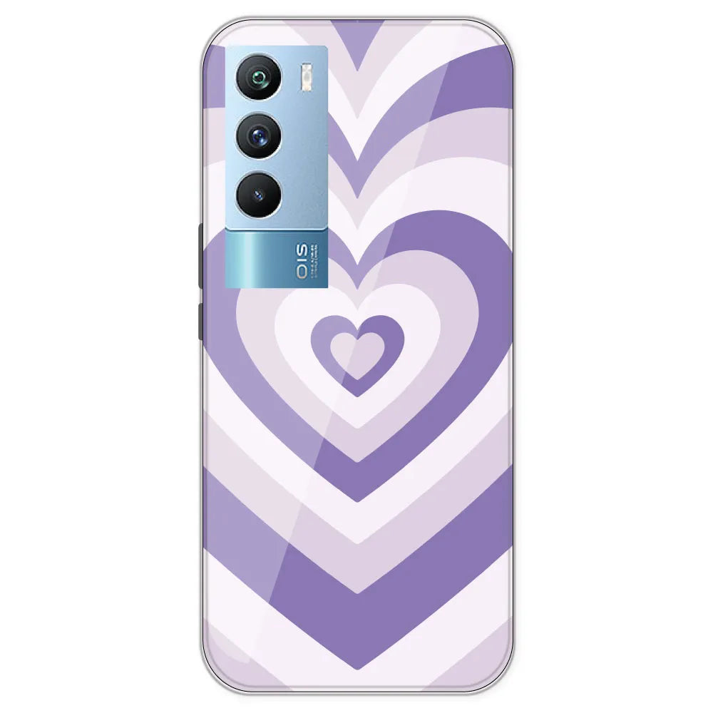 Dark Purple Hearts - Printed Silicone Case For IQOO 9T