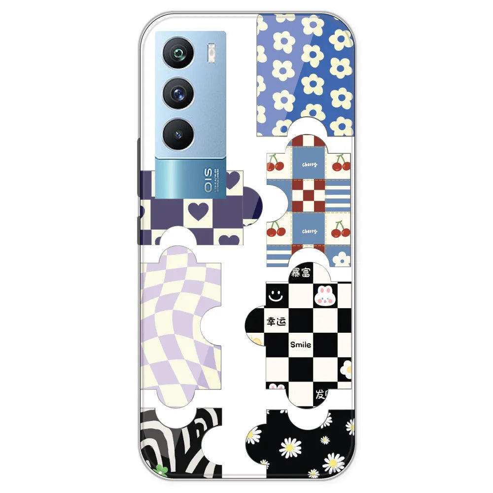 Aesthetic Puzzle - Clear Printed Silicone Case For IQOO 9T