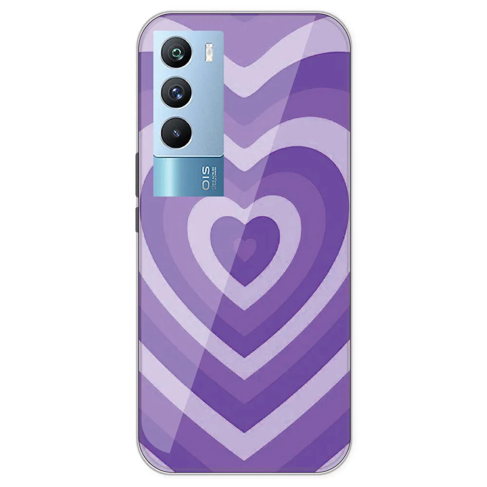Purple Hearts - Printed Silicone 7Case For IQOO 9T