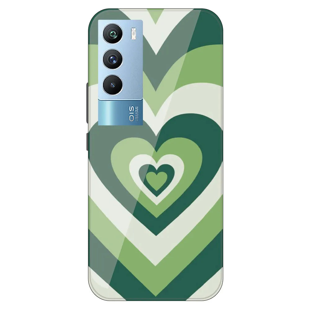 Dark Green Hearts - Printed Silicone Case For IQOO 9T